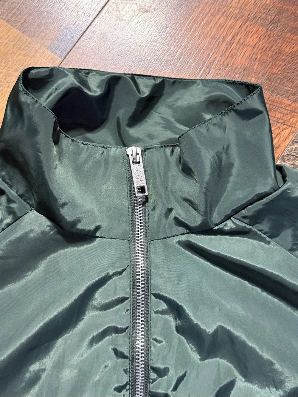 boohooMAN Green Nylon Tracksuit Set Windbreaker 1/4 Zip Jacket & Shorts M
